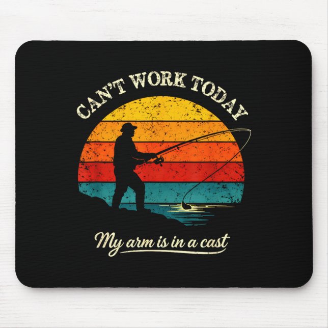 Mousepad Cant work arm is in a cast funny fishing (Frente)