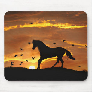 Mousepad Canterna Cavalo e Aves ao Sol