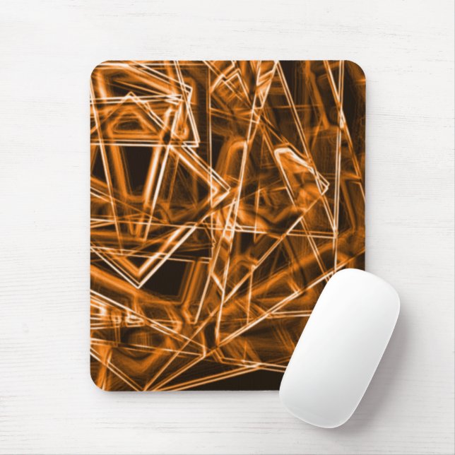 Mousepad Cantos quadrados e pontos laranja "neon" (Com mouse)