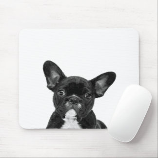 Mousepad Cão Adorável | Rosto de Buldogue Francês Preto