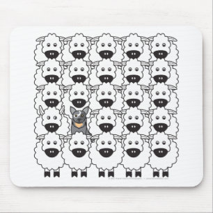 Mousepad Cão australiano do gado nos carneiros