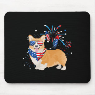 Mousepad Cão Bandeira Americana Dos EUA 4 De Julho Amante D
