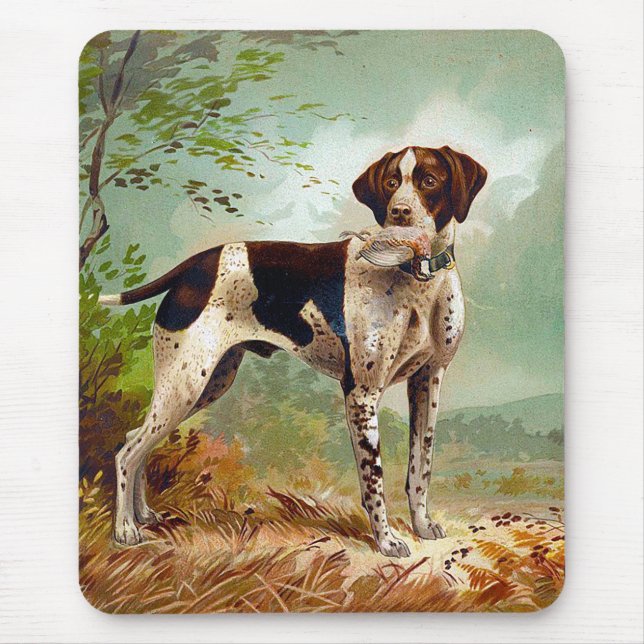 Mousepad Cão caçador com pássaro na boca (Frente)