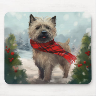 Mousepad Cão Cairn Terrier na Neve Natal
