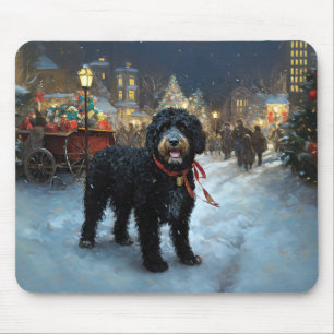 Mousepad Cão de Água Português Época Festiva de Natal