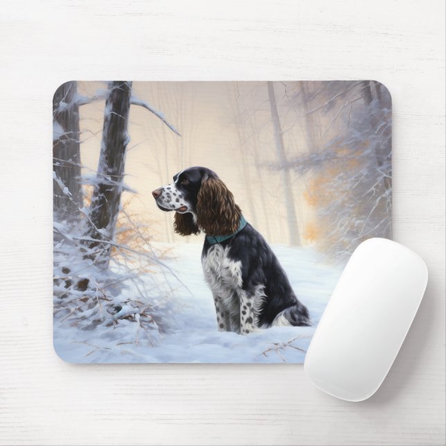 Mousepad Cão de Caça Springer Inglês Deixe Nevar Natal (Com mouse)