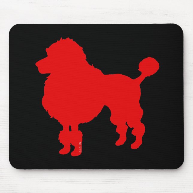 Mousepad Cão de caniche (vermelho) (Frente)