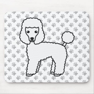 Mousepad Cão de Cartoon Branco de Poodle