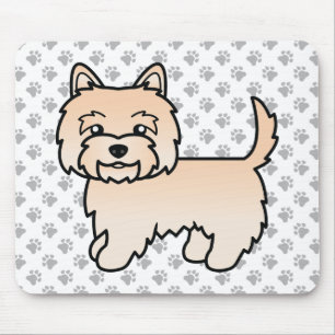 Mousepad Cão de Cartoon Cream Cairn Terrier Cute