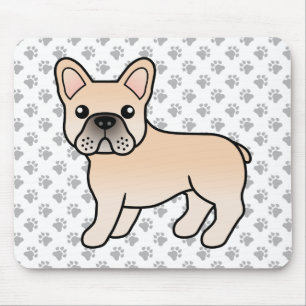 Mousepad Cão-de-Cartoon de Cream-Bulldog