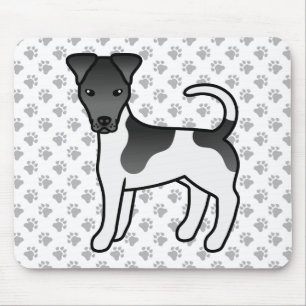 Mousepad Cão-De-Cartoon Negro E Branco Suave