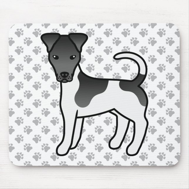Mousepad Cão-De-Cartoon Negro E Branco Suave (Frente)