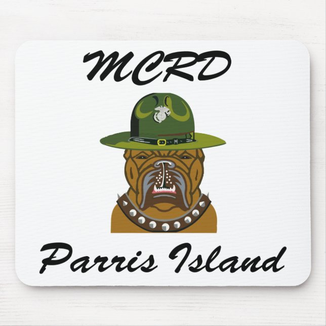 Mousepad Cão de diabo da ilha de MCRD Parris (Frente)