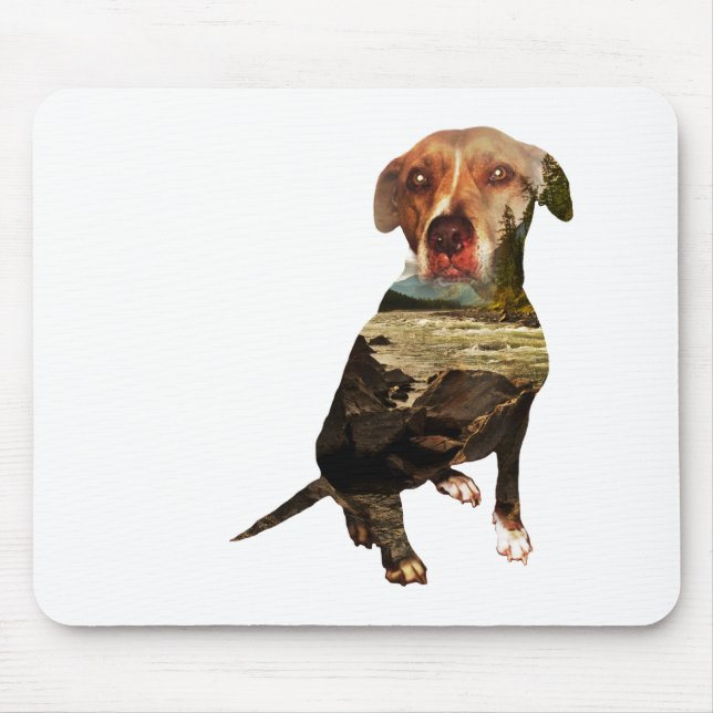 Mousepad cão de dupla exposição (Frente)