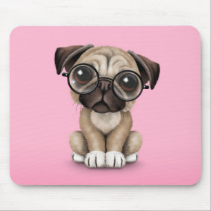 Mousepad Cão de filhote de cachorro bonito do Pug que vest