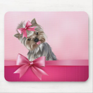 Mousepad Cão de filhote de cachorro cor-de-rosa da princes