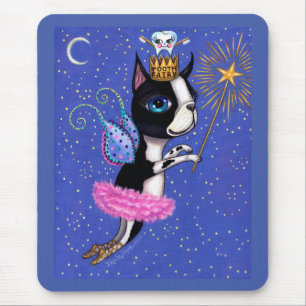 Mousepad Cão de Leite de Dente Boston Terrier Pink Tutu Cr