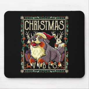 Mousepad Cão de Montanha Bernês Vibes de Natal Cachorro Pap