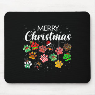 Mousepad Cão de Natal Alegre Impressão Pata Xadrez Búfalo F