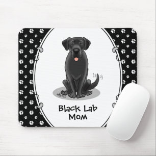 Mousepad Cão-de-Obra Negra (Labrador Retriever Mãe)