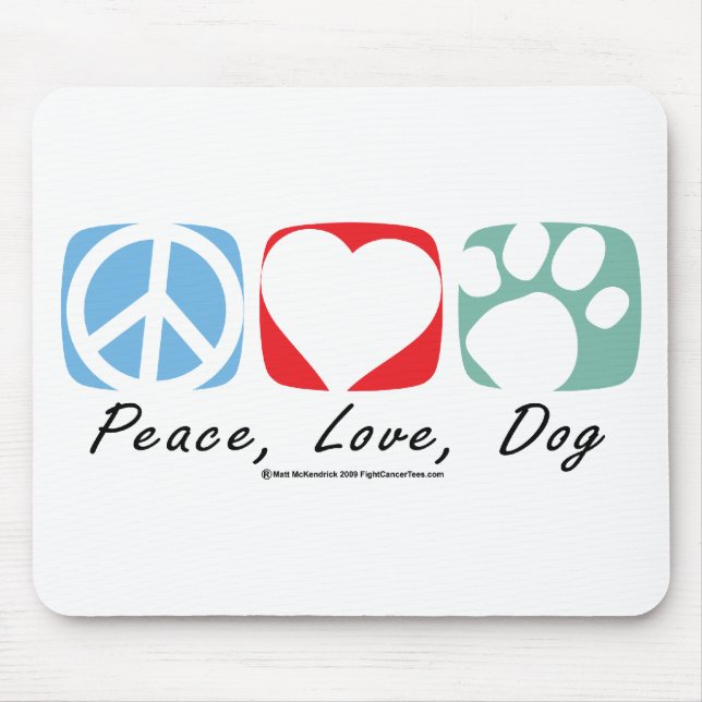 Mousepad Cão do amor da paz (Frente)