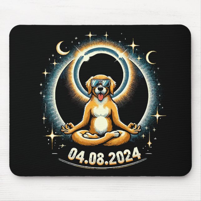 Mousepad Cão do Eclipse Solar de 2024 (Frente)