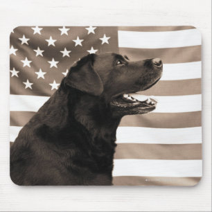 Mousepad Cão e bandeira americana