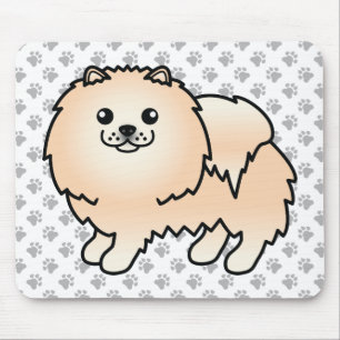 Mousepad Cão e patas de cartoon canino creme
