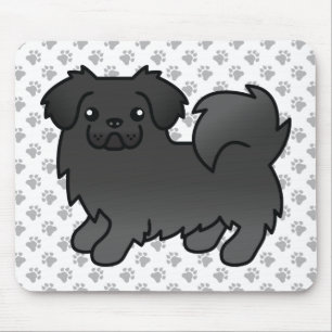 Mousepad Cão e patas de cartoon japonês negro em espanhol