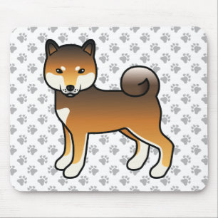 Mousepad Cão e patas do cartoon Shiba Inu Red Sésame
