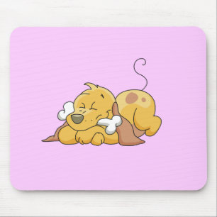 Mousepad Cão feliz com camiseta e presentes do osso