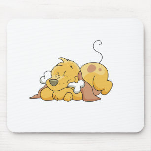 Mousepad Cão feliz com camiseta e presentes do osso