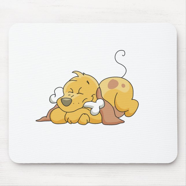 Mousepad Cão feliz com camiseta e presentes do osso (Frente)