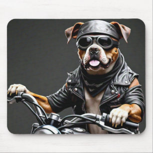 Mousepad Cão Grande Boxer em Moto