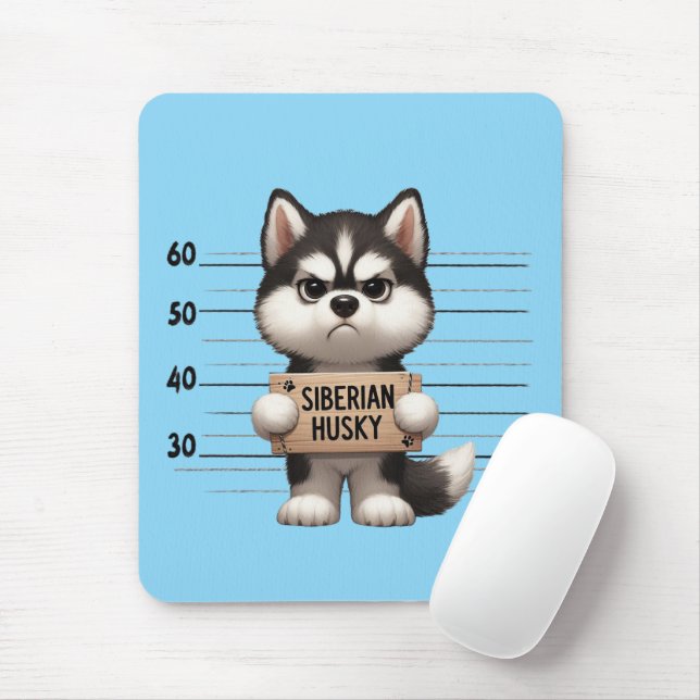 Mousepad Cão Husky Siberiano (Com mouse)
