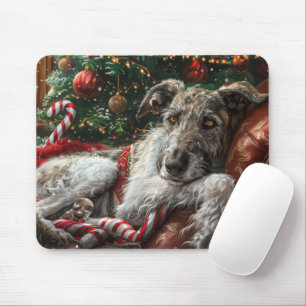 Mousepad Cão Lobo Hound Festa de Natal