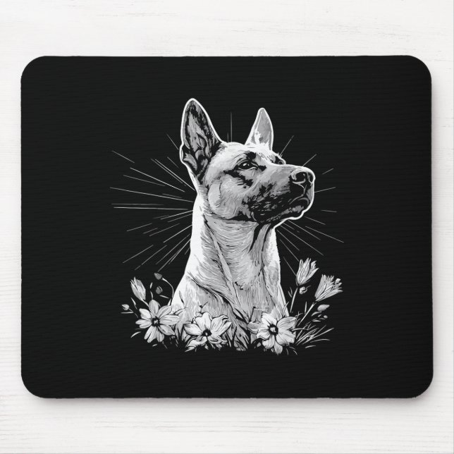 Mousepad Cão-Malinois-Lover-Estilo Retro Tatuagem (Frente)