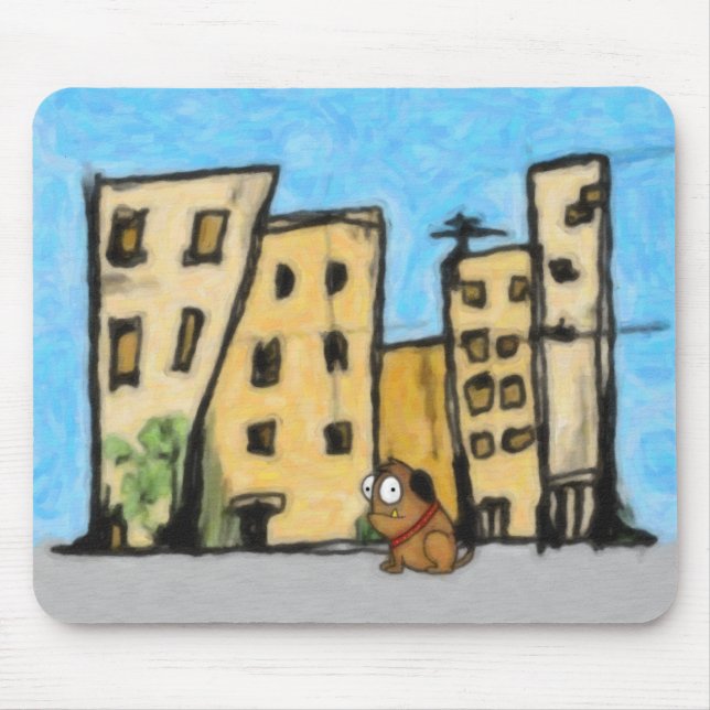 Mousepad Cão na cidade (Frente)