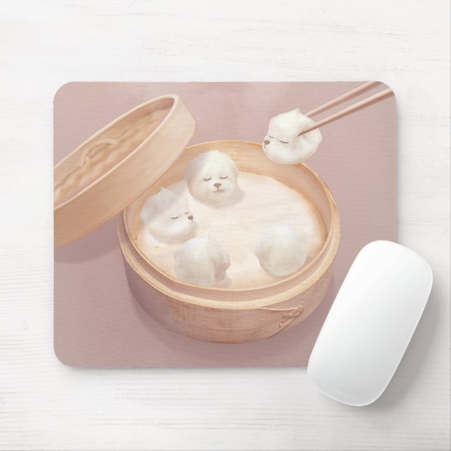 Mousepad Cão Sorriso - Delícia de Xiao Long Bao (Com mouse)