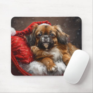 Mousepad Cão Spaniel Tibetano Natal Festivo
