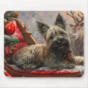 Mousepad Cão Terrier Skye Natal Festivo