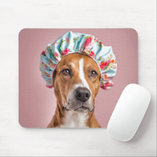Mousepad Cão Vestindo um Boné Chá