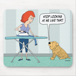 Mousepad Cão Wrinkly engraçado de Shar-Pei suspeito do