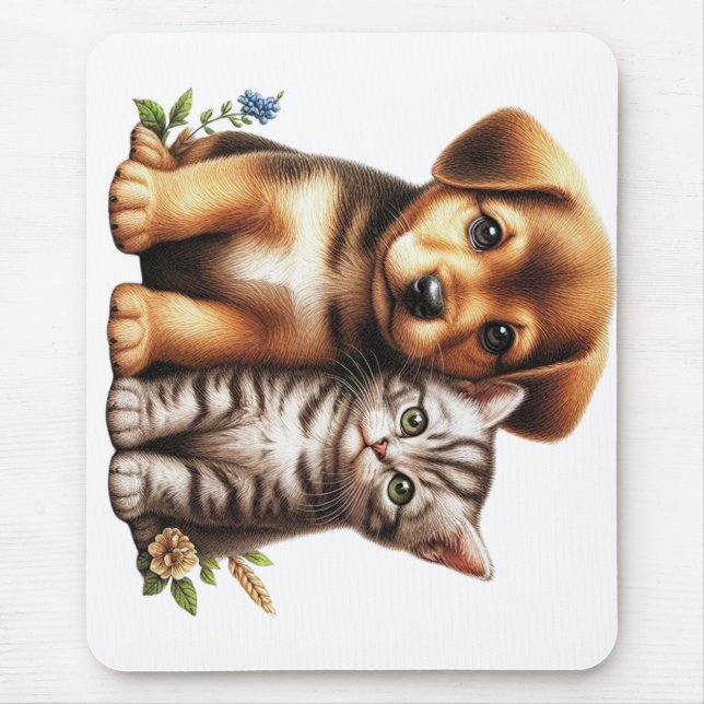 Mousepad Cãozinho/gatinho (Frente)