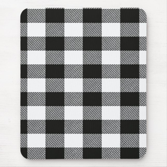 Mousepad Capa de iPhone Xadrez Preto e Branco Moderna (Frente)