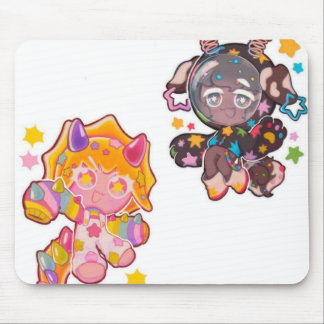 Mousepad Capa de Mouse Personagens Espaciais e Doces Fofos