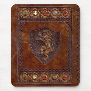 Mousepad Capa do livro de couro medieval