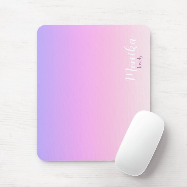 Mousepad Capa para iPad air com design ombre violeta e rosa (Com mouse)