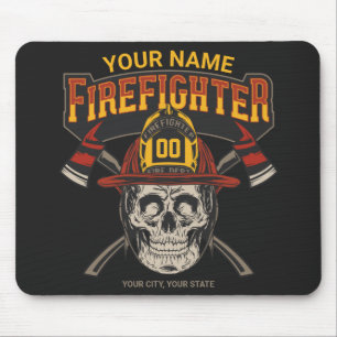 Mousepad Capacete de Caveira Personalizado de Bombeiro Ax 