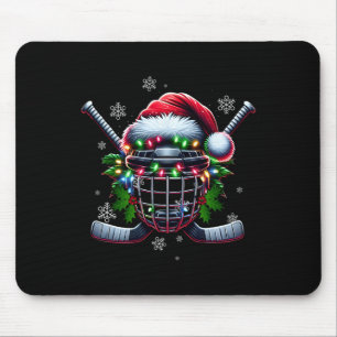 Mousepad Capacete de Natal de Hóquei no Gelo Chapéu de Papa